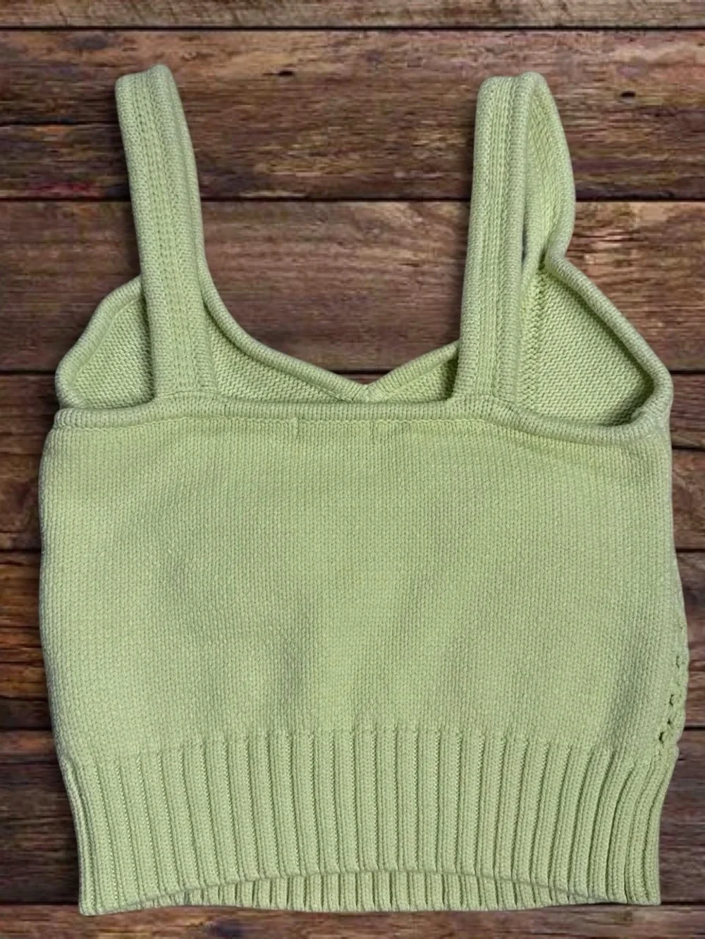 Lush Pistachio Knit Cable-Detail Tank - Picture 5 of 5